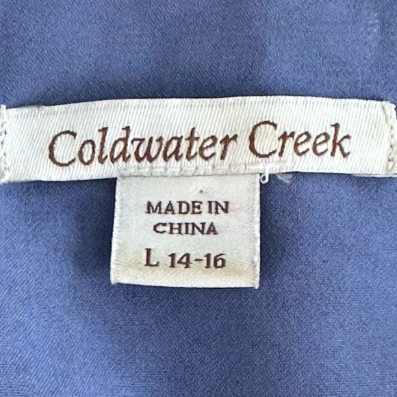 Coldwater Creek blue with beading Blouse. Size Large 14-16 - Picture 6 of 7